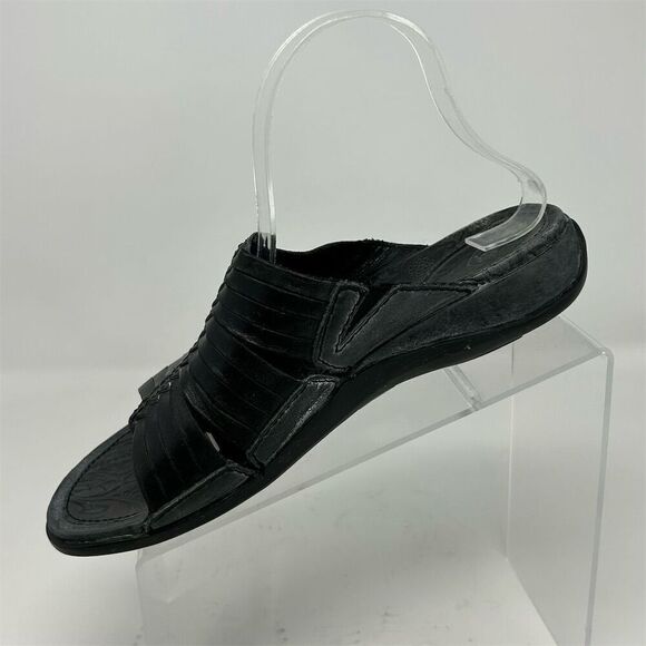 Ariat Women's Costa Huarache Slide Sandals Black Strappy Leather Size 9 Casual - Picture 3 of 12